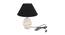 Samara Black Cotton Shade Table Lamp With Wooden White Mango Wood Base (Wooden White & Black) by Urban Ladder - Front View Design 1 - 531775