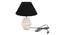 Sky Black Cotton Shade Table Lamp With Wooden White Mango Wood Base (Wooden White & Black) by Urban Ladder - Front View Design 1 - 531777