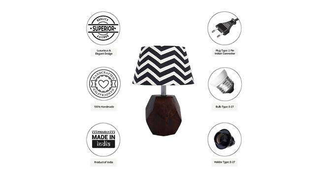 Arlo Black & White Cotton Shade Table Lamp With Brown Mango Wood Base by Urban Ladder - Cross View Design 1 - 531795
