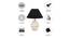 Samara Black Cotton Shade Table Lamp With Wooden White Mango Wood Base (Wooden White & Black) by Urban Ladder - Cross View Design 1 - 531800