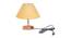 Gionna Gold Cotton Shade Table Lamp With Brown Mango Wood Base (Wooden & Gold) by Urban Ladder - Front View Design 1 - 531858