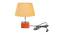 Koda Gold Cotton Shade Table Lamp With Brown Mango Wood Base (Wooden & Gold) by Urban Ladder - Front View Design 1 - 531863