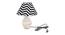 Leilany Black & White Cotton Shade Table Lamp With Wooden White Mango Wood Base by Urban Ladder - Front View Design 1 - 531875
