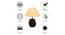 Ayla Gold Cotton Shade Table Lamp With Brown Mango Wood Base (Brown & Gold) by Urban Ladder - Cross View Design 1 - 531892