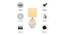 Saoirse Gold Cotton Shade Table Lamp With Wooden White Mango Wood Base (Wooden White & Gold) by Urban Ladder - Cross View Design 1 - 531896