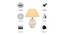 Estelle Gold Cotton Shade Table Lamp With Wooden White Mango Wood Base (Wooden White & Gold) by Urban Ladder - Cross View Design 1 - 531900