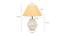 Estelle Gold Cotton Shade Table Lamp With Wooden White Mango Wood Base (Wooden White & Gold) by Urban Ladder - Design 1 Dimension - 531924