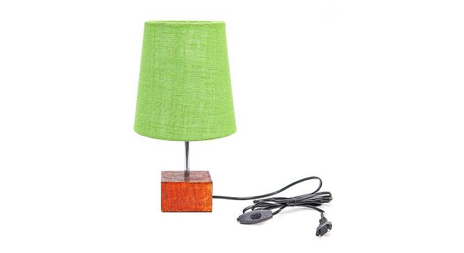 Yoda Light Green Jute Shade Table Lamp With Brown Mango Wood Base (Wooden & Light Green) by Urban Ladder - Front View Design 1 - 531960