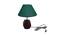 Ava Dark Green Jute Shade Table Lamp With Brown Mango Wood Base (Brown & Dark Green) by Urban Ladder - Front View Design 1 - 531965