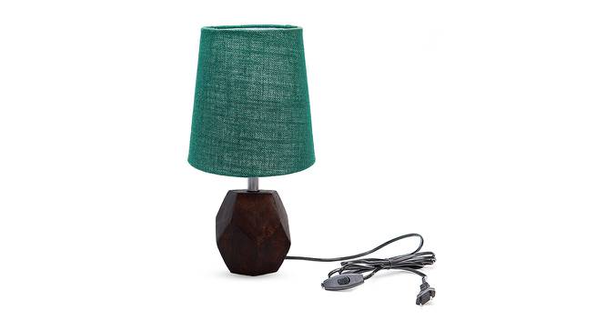Louise Dark Green Jute Shade Table Lamp With Brown Mango Wood Base (Brown & Dark Green) by Urban Ladder - Front View Design 1 - 531967
