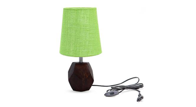 Mya Light Green Jute Shade Table Lamp With Brown Mango Wood Base (Brown & Light Green) by Urban Ladder - Front View Design 1 - 531968