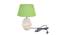 Zayne Light Green Jute Shade Table Lamp With Wooden White Mango Wood Base (Wooden White & Light Green) by Urban Ladder - Front View Design 1 - 531972