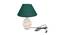 Killian Dark Green Jute Shade Table Lamp With Wooden White Mango Wood Base (Wooden White & Dark Green) by Urban Ladder - Front View Design 1 - 531973