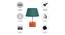 Walter Dark Green Jute Shade Table Lamp With Brown Mango Wood Base (Wooden & Dark Green) by Urban Ladder - Cross View Design 1 - 531979