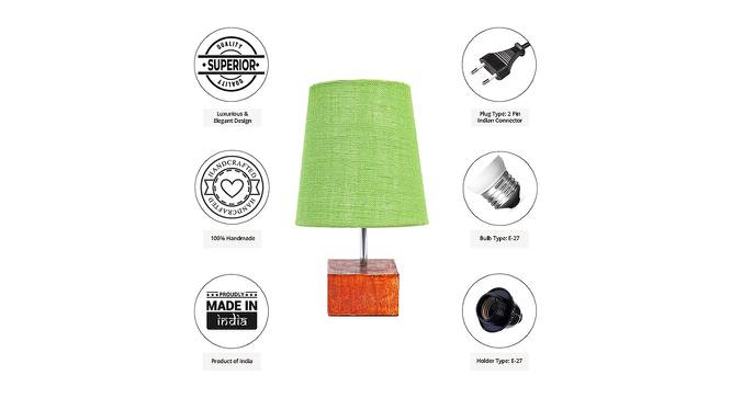 Yoda Light Green Jute Shade Table Lamp With Brown Mango Wood Base (Wooden & Light Green) by Urban Ladder - Cross View Design 1 - 531984