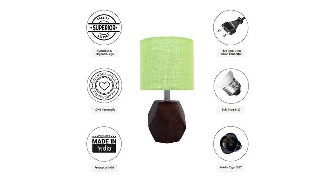 Maria Light Green Jute Shade Table Lamp With Brown Mango Wood Base (Brown & Light Green) by Urban Ladder - Cross View Design 1 - 531986