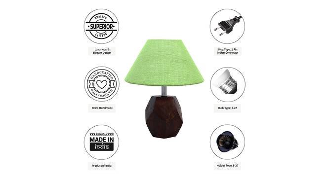 Amara Light Green Jute Shade Table Lamp With Brown Mango Wood Base (Brown & Light Green) by Urban Ladder - Cross View Design 1 - 531990