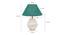 Killian Dark Green Jute Shade Table Lamp With Wooden White Mango Wood Base (Wooden White & Dark Green) by Urban Ladder - Design 1 Dimension - 532040