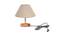 Andaro Grey Cotton Shade Table Lamp With Brown Mango Wood Base (Wooden & Grey) by Urban Ladder - Front View Design 1 - 532052
