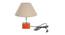 Willie Grey Cotton Shade Table Lamp With Brown Mango Wood Base (Wooden & Grey) by Urban Ladder - Front View Design 1 - 532060