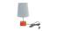 Toro Grey Cotton Shade Table Lamp With Brown Mango Wood Base (Wooden & Grey) by Urban Ladder - Front View Design 1 - 532061