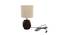 Lucas Grey Cotton Shade Table Lamp With Brown Mango Wood Base (Brown & Grey) by Urban Ladder - Front View Design 1 - 532064