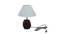 Grayson Grey Cotton Shade Table Lamp With Brown Mango Wood Base (Brown & Grey) by Urban Ladder - Front View Design 1 - 532067