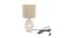 Willow Grey Cotton Shade Table Lamp With Wooden White Mango Wood Base (Wooden White & Grey) by Urban Ladder - Front View Design 1 - 532071