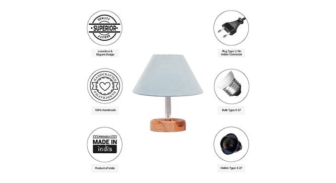 Guida Grey Cotton Shade Table Lamp With Brown Mango Wood Base (Wooden & Grey) by Urban Ladder - Cross View Design 1 - 532076