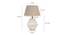 Lola Grey Cotton Shade Table Lamp With Wooden White Mango Wood Base (Wooden White & Grey) by Urban Ladder - Design 1 Dimension - 532149