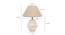 Chana Grey Cotton Shade Table Lamp With Wooden White Mango Wood Base (Wooden White & Grey) by Urban Ladder - Design 1 Dimension - 532153