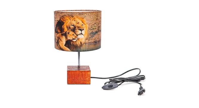 Bryar Multicolor Silk Shade Table Lamp With Brown Mango Wood Base by Urban Ladder - Front View Design 1 - 532160
