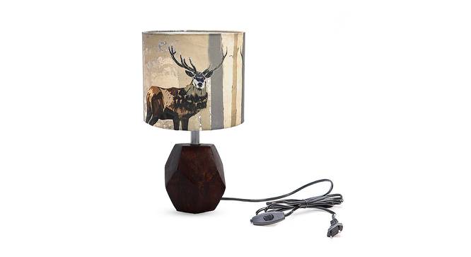 Leilani Multicolor Silk Shade Table Lamp With Brown Mango Wood Base by Urban Ladder - Front View Design 1 - 532166