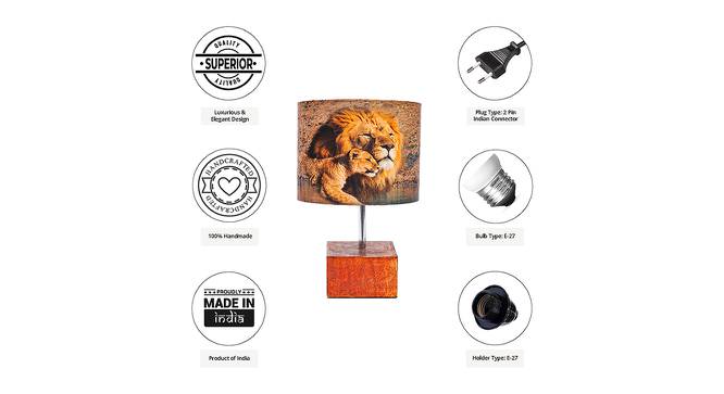 Bryar Multicolor Silk Shade Table Lamp With Brown Mango Wood Base by Urban Ladder - Cross View Design 1 - 532185
