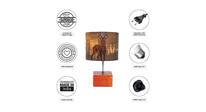 Jax Multicolor Silk Shade Table Lamp With Brown Mango Wood Base by Urban Ladder - Cross View Design 1 - 532186