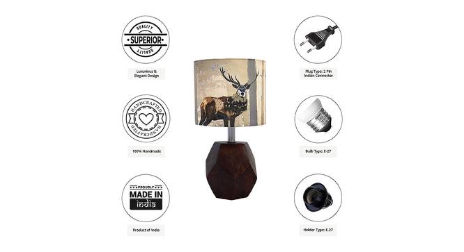Leilani Multicolor Silk Shade Table Lamp With Brown Mango Wood Base by Urban Ladder - Cross View Design 1 - 532191