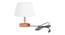 Giovonni White Cotton Shade Table Lamp With Brown Mango Wood Base (Wooden & White) by Urban Ladder - Front View Design 1 - 532250