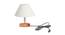 Jeronimo Off White Cotton Shade Table Lamp With Brown Mango Wood Base (Wooden & Off White) by Urban Ladder - Front View Design 1 - 532253