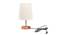 Romilda Off White Cotton Shade Table Lamp With Brown Mango Wood Base (Wooden & Off White) by Urban Ladder - Front View Design 1 - 532259