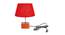 Webster Red Jute Shade Table Lamp With Brown Mango Wood Base (Wooden & Red) by Urban Ladder - Front View Design 1 - 532264