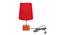 Harari Red Jute Shade Table Lamp With Brown Mango Wood Base (Wooden & Red) by Urban Ladder - Front View Design 1 - 532265
