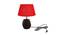 Skylar Red Jute Shade Table Lamp With Brown Mango Wood Base (Brown & Red) by Urban Ladder - Front View Design 1 - 532267
