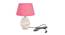 Aldrich Pink Jute Shade Table Lamp With Wooden White Mango Wood Base (Wooden White & Pink) by Urban Ladder - Front View Design 1 - 532270