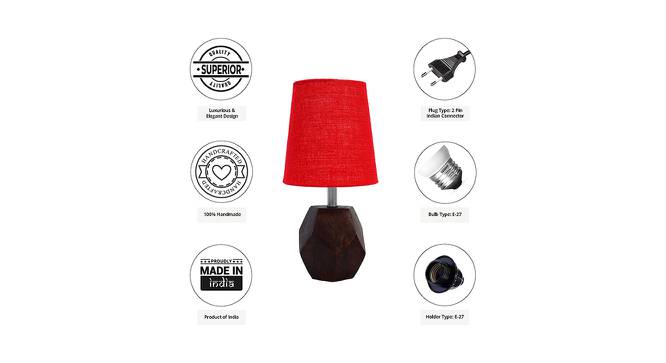 Rhea Red Jute Shade Table Lamp With Brown Mango Wood Base (Brown & Red) by Urban Ladder - Cross View Design 1 - 532293