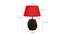 Skylar Red Jute Shade Table Lamp With Brown Mango Wood Base (Brown & Red) by Urban Ladder - Design 1 Dimension - 532327