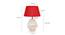 Cairo Red Jute Shade Table Lamp With Wooden White Mango Wood Base (Wooden White & Red) by Urban Ladder - Design 1 Dimension - 532338