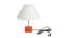 Sterling Off White Cotton Shade Table Lamp With Brown Mango Wood Base (Wooden & Off White) by Urban Ladder - Front View Design 1 - 532360