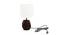 Amelia White Cotton Shade Table Lamp With Brown Mango Wood Base (Brown & White) by Urban Ladder - Front View Design 1 - 532370