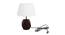 River White Cotton Shade Table Lamp With Brown Mango Wood Base (Brown & White) by Urban Ladder - Front View Design 1 - 532373