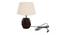 Zane Off White Cotton Shade Table Lamp With Brown Mango Wood Base (Brown & Off White) by Urban Ladder - Front View Design 1 - 532450